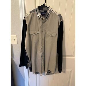 Wrangler Vintage Western X Long Tails Button Down Long Sleeve Shirt - Size 17/35